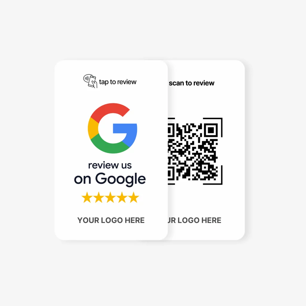 HotLabel Google-Bewertungskarte 3er-Set (Weiß) – NFC & QR-Code, 3 Unabhängige Links, Kein Abo, Jederzeit Umlinkbar